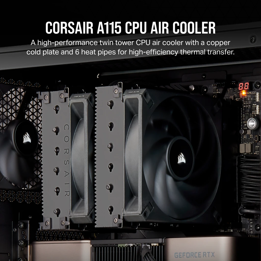 Free Corsair T-Shirt with Corsair A115 Twin Tower CPU Air Cooler CT-9010011-WW