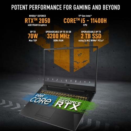 ASUS 17.3 Inch i5-11400H RTX2050 8GB RAM 512GB SSD Gaming Laptop FX706HF-HX018WS