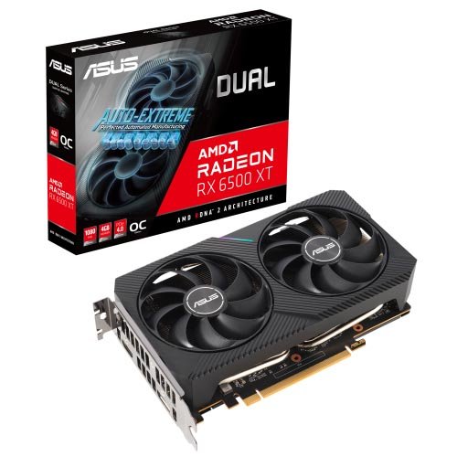 ASUS Dual Radeon RX 6500 XT OC V2 Edition 4GB GDDR6 Graphic Card DUAL-RX6500XT-O4G-V2