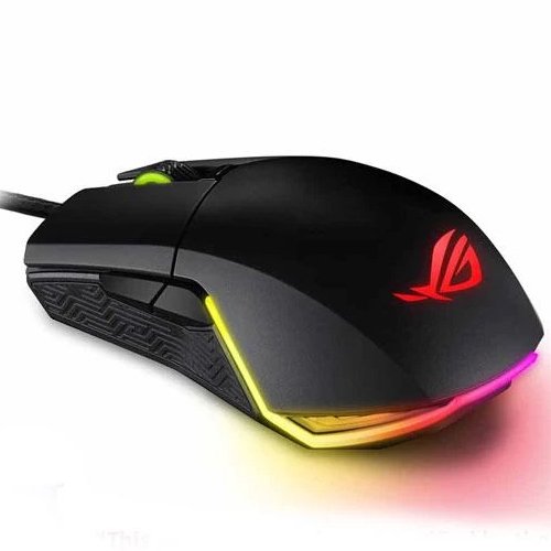 ASUS ROG PUGIO ERGONOMIC AMBIDEXTROUS WIRED Gaming Mouse (7200 DPI, OMRON SWITCHES, OPTICAL SENSOR, AURA RGB LIGHTING)