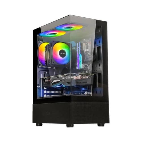 Ant Esports Crystal X2 ARGB (ATX) Mid Tower Cabinet (Black) CRYSTAL-X2-ARGB-BLACK