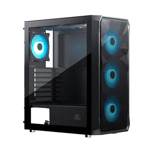 Ant Esports ICE-112 Auto RGB (ATX) Mid Tower Cabinet (Black) ICE-112-BLACK
