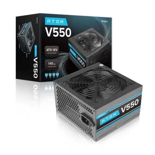 Antec Atom V550 V2 Non-Modular 550 watt PSU with 120mm Silence Fan Atom V550 V2