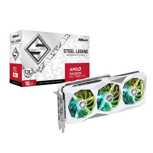 Asrock AMD Radeon RX 7800 XT Steel Legend 16GB OC Graphic Card RX7800XT SL 16GO