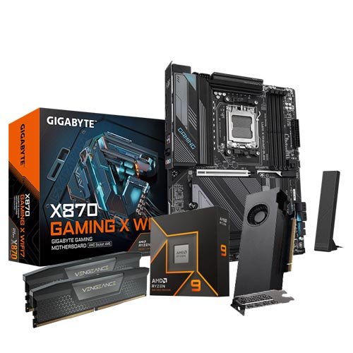 AMD Ryzen 9 9950X Processor   Gigabyte X870 Gaming X Wifi7 Motherboard   Nvidia RTX 2000 ADA Graphic Card   64GB Memory For Autocad Rendering and Simulation