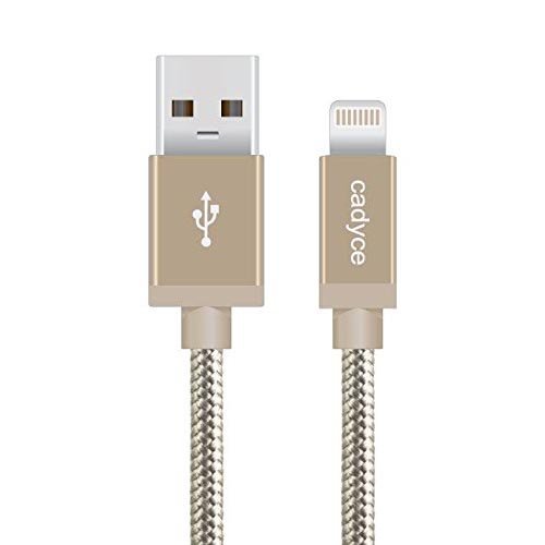 Cadyce Cotton Braided lightning Cable – Gold 3mtrs CA-ULCG(3M)