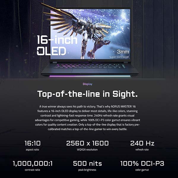 Gigabyte AORUS MASTER 16 16 inch Intel Ultra 9 275HX RTX 5080 16GB, 32GB DDR5 RAM 2TB SSD Gaming Laptop BYH-C5INE65SH 7 Gigabyte AORUS MASTER 16 16 inch Intel Ultra 9 275HX RTX 5080 16GB, 32GB DDR5 RAM 2TB SSD Gaming Laptop BYH-C5INE65SH