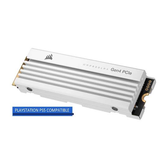 Corsair MP600 PRO LPX 1TB PCIe Gen4 x4 NVMe M.2 White SSD – PS5* Compatible CSSD-F1000GBMP600PLPW