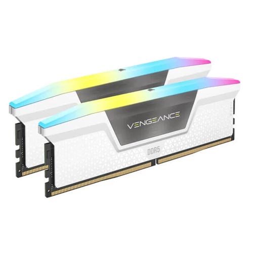 Corsair Vengeance RGB 32GB (16GBx2) DDR5 6000MHz Ram (White) CMH32GX5M2E6000C36W