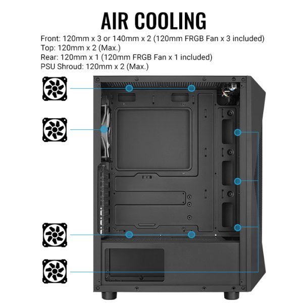 Aerocool Falcon Mid Tower Cabinet Falcon-A-BK-V1 3 Aerocool Falcon Mid Tower Cabinet Falcon-A-BK-V1