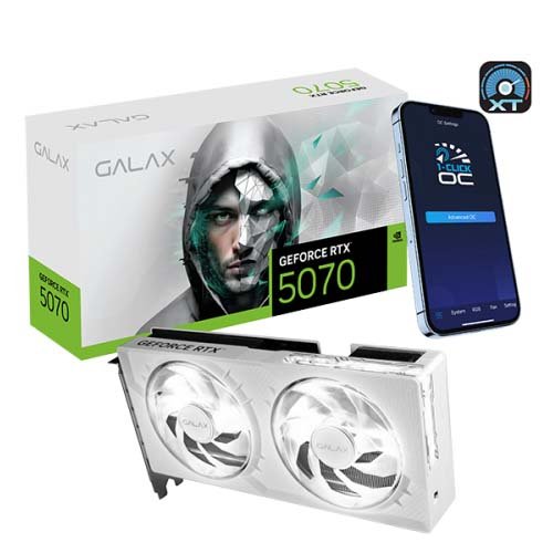 GALAX GeForce RTX 5070 1-Click OC 12GB GDDR7 192-bit White Graphic Card 4895147158624