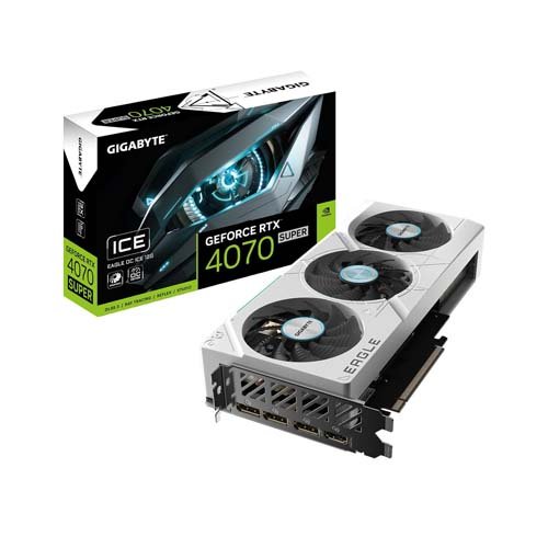 GIGABYTE GeForce RTX 4070 Super Eagle OC ICE 12G Graphics Card GV-N407SEAGLEOC ICE-12GD