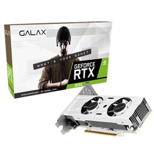 Galax RTX 3050 LP White 1 Click OC 6GB Gaming Graphics Card 35NRLDMH9ULP