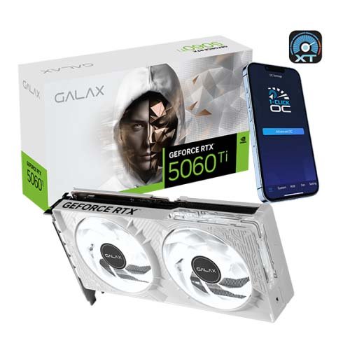 Galax RTX 5060 Ti 1-Click OC 8GB GDDR7 RGB White Gaming Graphics Card 56ISN8MDCQWH 1 Galax RTX 5060 Ti 1-Click OC 8GB GDDR7 RGB White Gaming Graphics Card 56ISN8MDCQWH