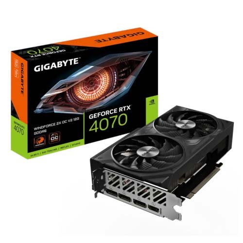 Gigabyte GeForce RTX 4070 WINDFORCE 2X OC V2 12G Graphic Card GV-N4070WF2OCV2-12GD