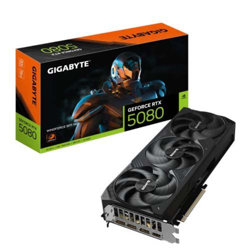 Gigabyte GeForce RTX 5080 Windforce SFF 16GB GDDR7 Graphics Card GV-N5080WF3-16GD