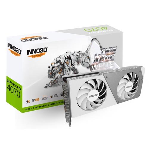 Inno3D GeForce RTX 4070 Twin X2 OC White 12GB GDDR6X Graphic Card N40702-126XX-185252W