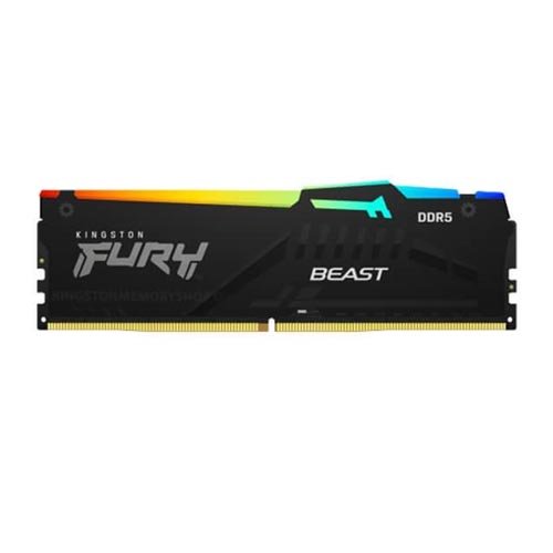 Kingston Fury Beast RGB 16GB (16GBx1) DDR5 6000MHz Black Memory KF560C40BBA/16