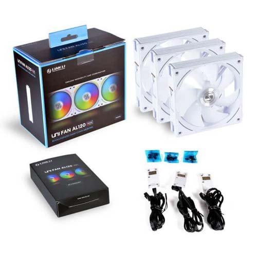 Lian Li UNI Fan AL120 ARGB White 120mm Cabinet Fan Triple Pack G99-12AL3W-IN