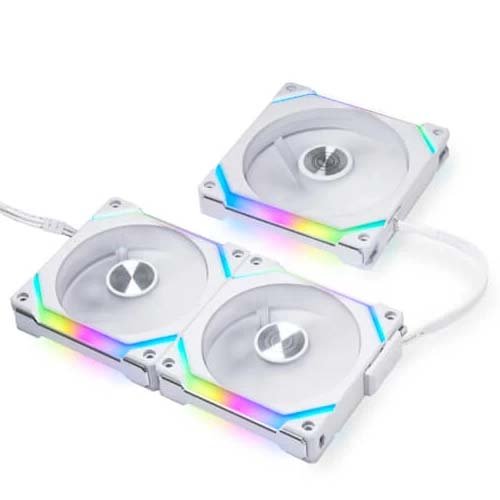 Lian Li UNI Fan SL120 V2 ARGB Cabinet Fan With Controller – White (Triple Pack) G99-12SLV23W-IN