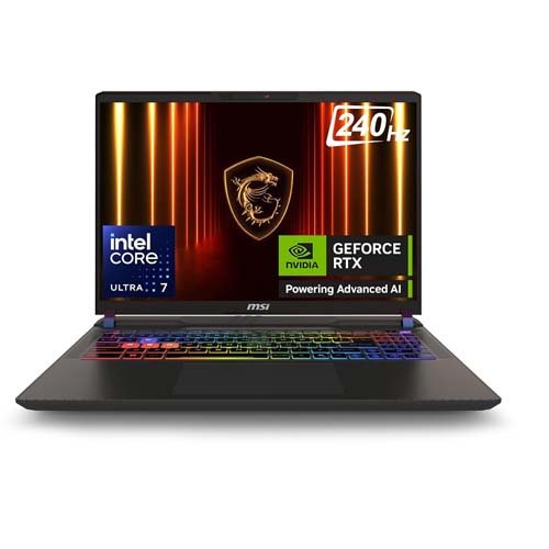 MSI Vector 16HX AI A2XWHG-443IN 16.0 Inch Intel Ultra 7-255HX 16GB RAM 1TB SSD RTX5070Ti GPU Gaming Laptop 9S7-15M352-443