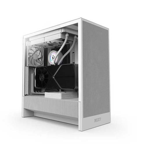 NZXT H5 Flow Compact Mid Tower ATX Cabinet White CC-H52FW-01