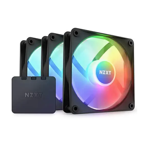 Nzxt F120 Rgb Core 120mm Cabinet Fan With Rgb Controller Matte Black Triple Pack RF-C12TF-B1
