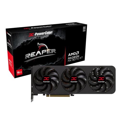 PowerColor Reaper AMD Radeon RX 9070 XT 16GB GDDR6 Graphic Card RX9070XT 16G-A