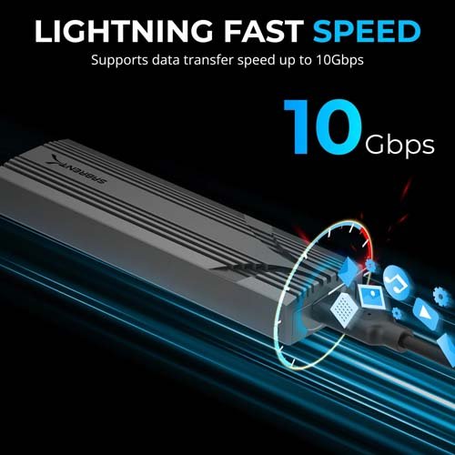 SABRENT USB 3.2 Type-C Tool-free Enclosure for M.2 PCIe NVMe SSDs EC-PNVO