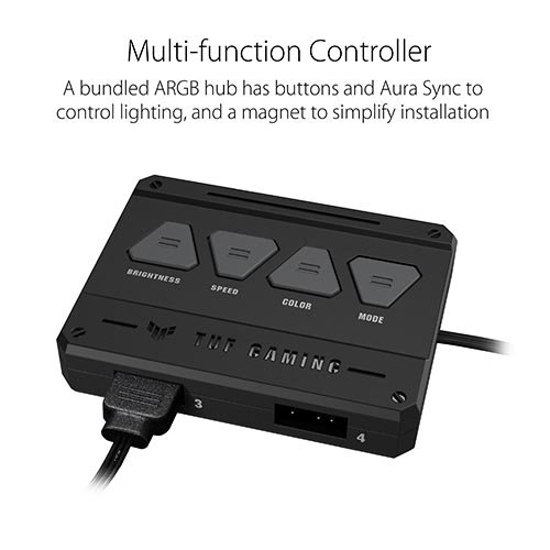 ASUS TUF Gaming TF120 ARGB Fan – Triple Fan Kit with ARGB Controller 4 ASUS TUF Gaming TF120 ARGB Fan – Triple Fan Kit with ARGB Controller