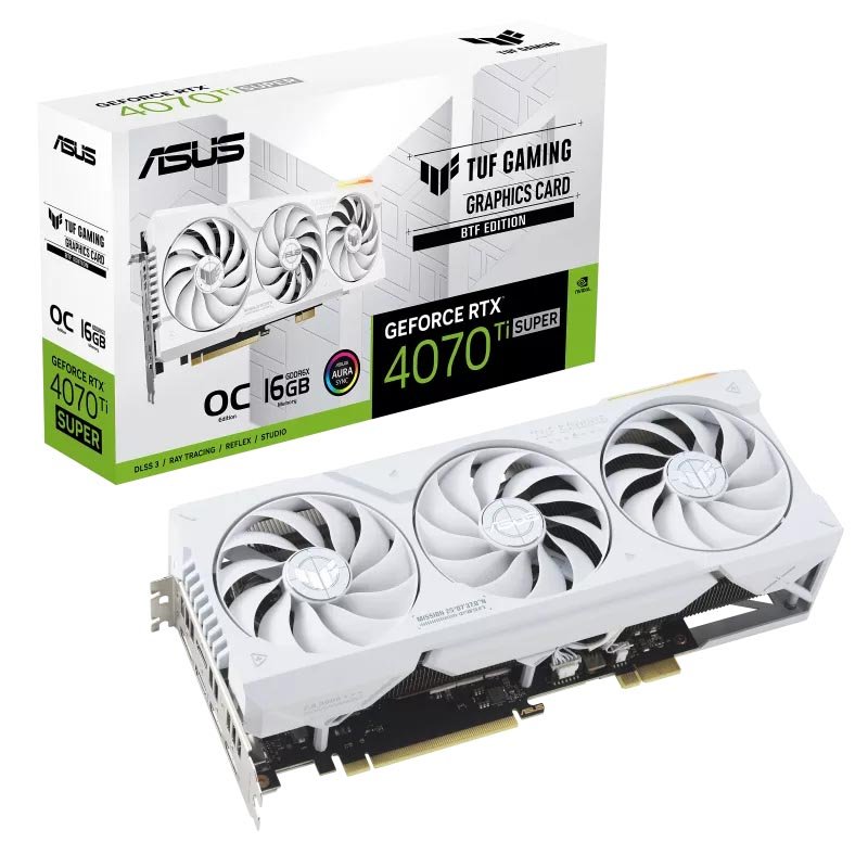 ASUS TUF Gaming GeForce RTX 4070 Ti SUPER BTF White OC Edition 16GB GDDR6X Graphic Card