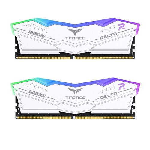 TeamGroup T-Force Delta RGB 32GB (2x16GB) DDR5 White Memory FF4D532G6400HC40BDC01