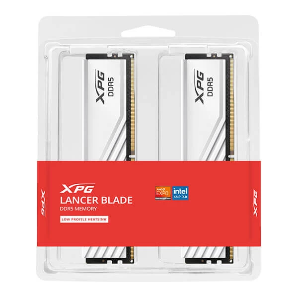 ADATA XPG Lancer Blade 64GB (32X2) 6000MHz DDR5 White Memory AX5U6000C3032G-DTLABWH