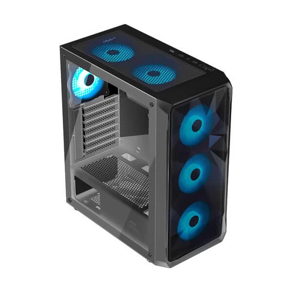 Ant Esports ICE-112 Auto RGB (ATX) Mid Tower Cabinet (Black) ICE-112-BLACK