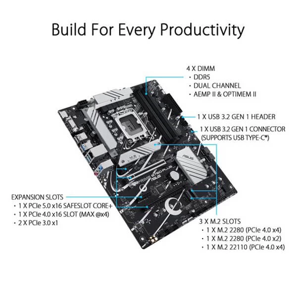 Asus Prime B760-PLUS Motherboard PRIME-B760-PLUS 5 Asus Prime B760-PLUS Motherboard PRIME-B760-PLUS