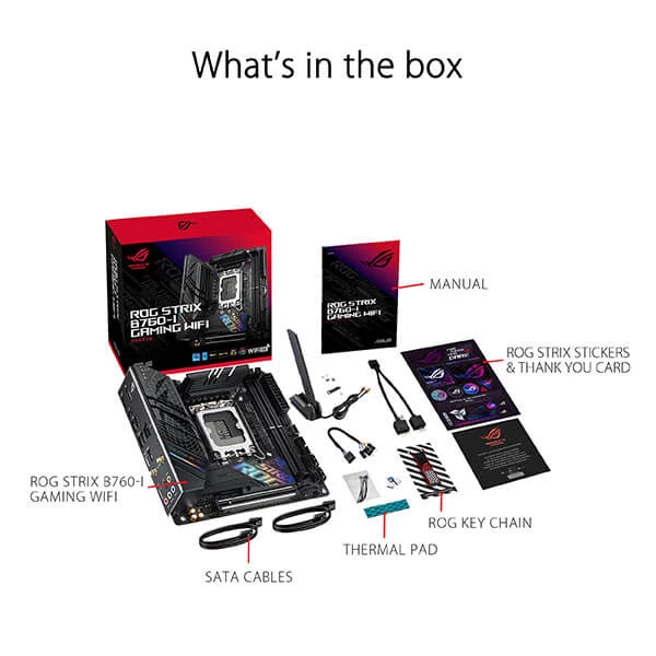 ASUS ROG STRIX B760-I GAMING WIFI Intel B760 LGA 1700 Mini-ITX B760 Motherboard