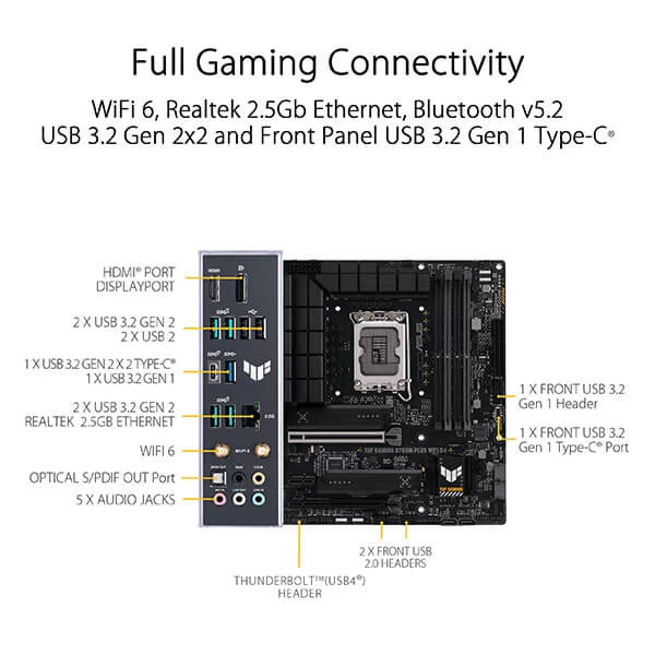 ASUS TUF GAMING B760M-PLUS WIFI D4 Intel B760 Motherboard 4 ASUS TUF GAMING B760M-PLUS WIFI D4 Intel B760 Motherboard